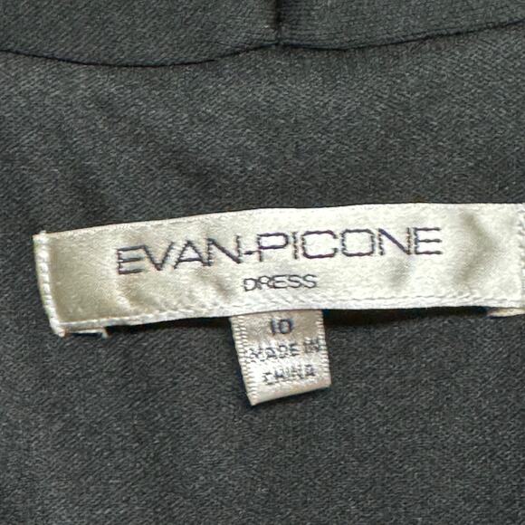Evan Picone Black Sleeveless Halter Dress Ruched Waist Fit and Flare Size 10 - Picture 10 of 10